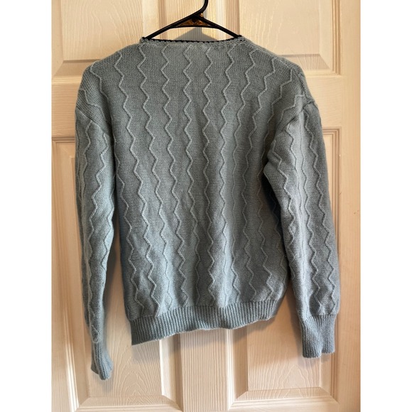 Wool Blend Embroidered Floral Knit Cardigan Sweater Cottagecore Heart Buttons - Picture 6 of 9